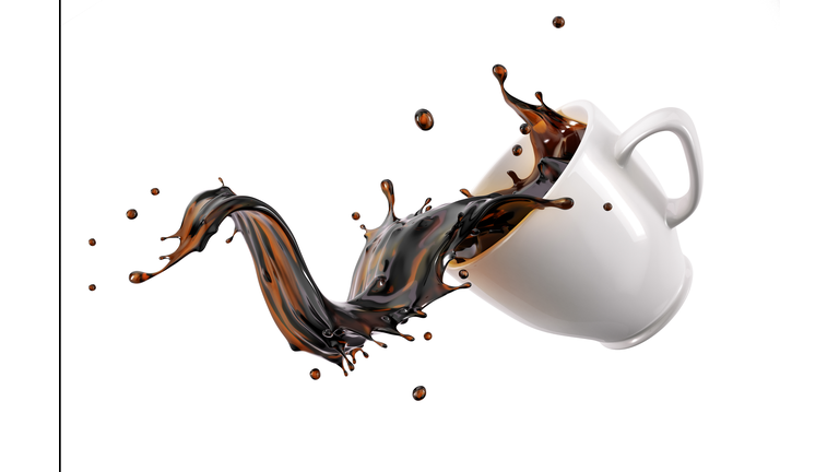 Mug with coffee wave, illustration