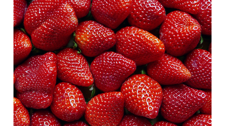 Full Frame Shot Of Strawberries