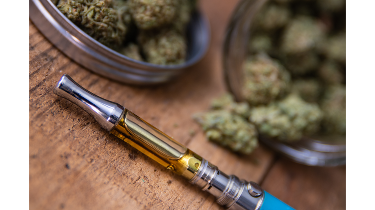 THC Oil Concentrate Filled Vape Pen Up Close