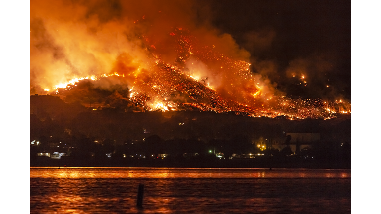 California Wildfires: The Holy Fire At Lake Elsinore On August 9, 2018