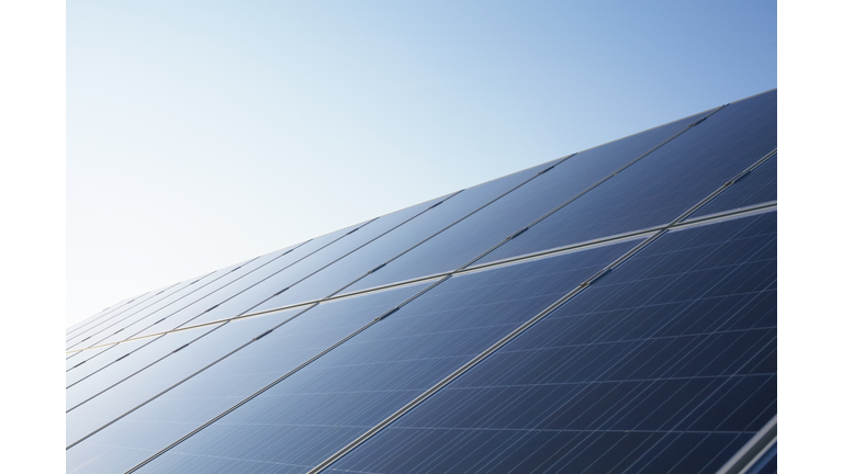 Solar Panels against blue sky.