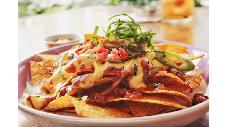 Close-Up Of Nachos In Plate On Table