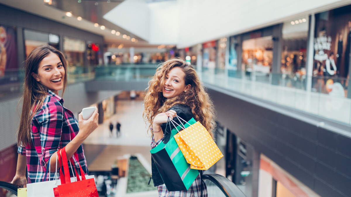 Youngest girls shopping