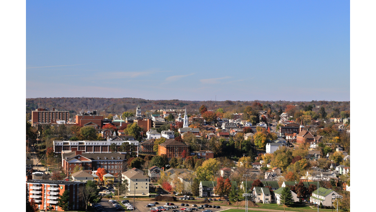 Rural Town and College Campus, Athens, Ohio, USA