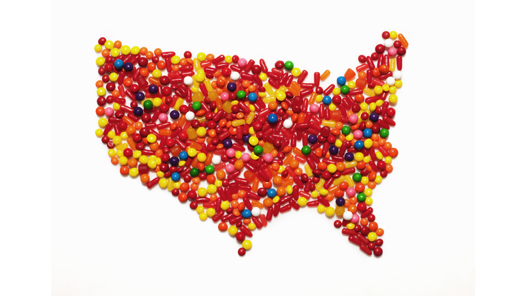 Candy map of the United States of America