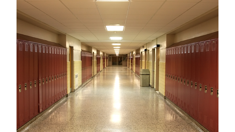 Empty School Hallway