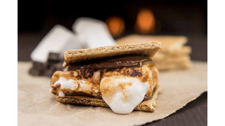 Assembled Smore on Brown Paper