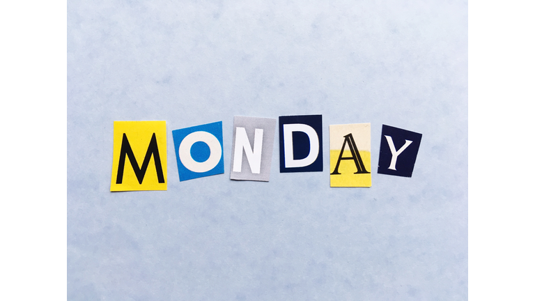 Close-Up Of Monday Text Against Wall