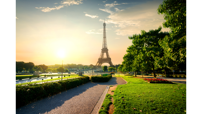 Tower near park in Paris