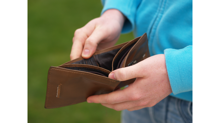 Cropped Image Of Man Holding Empty Wallet