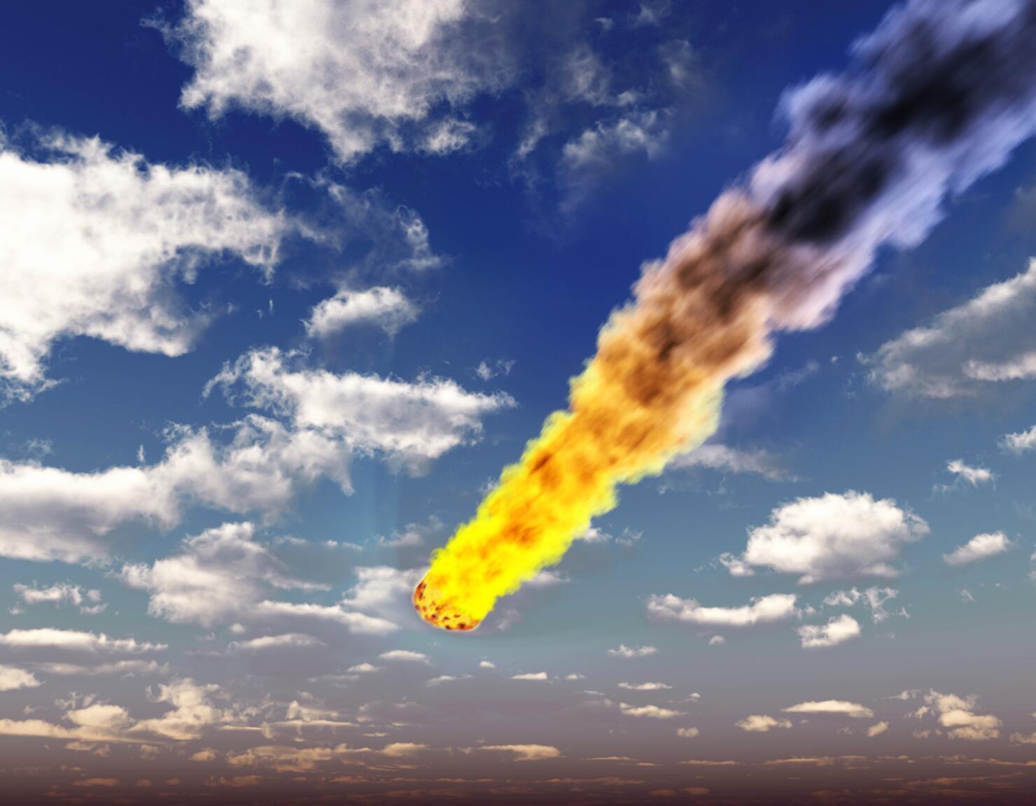 Meteorite in Earth's atmosphere, artwork