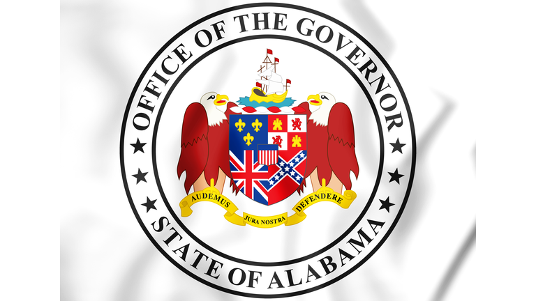 3D Seal of the Governor of Alabama, USA.