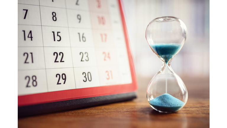Hourglass and calendar