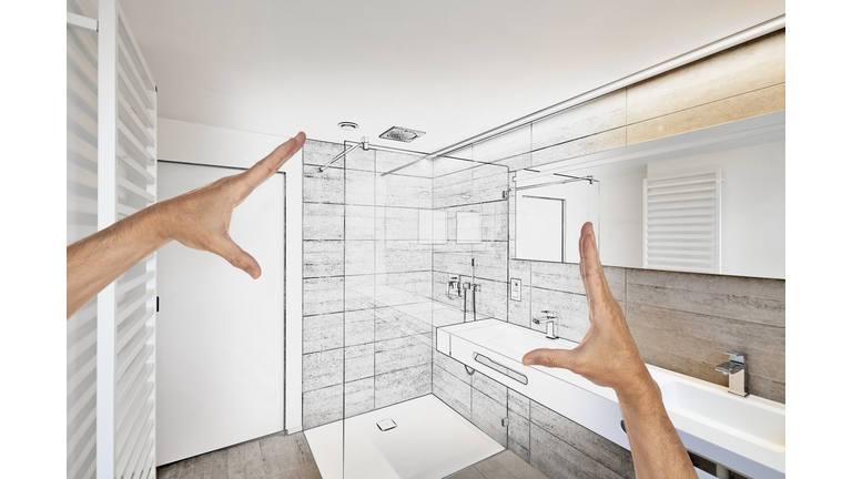 Planned renovation of a luxury bathroom