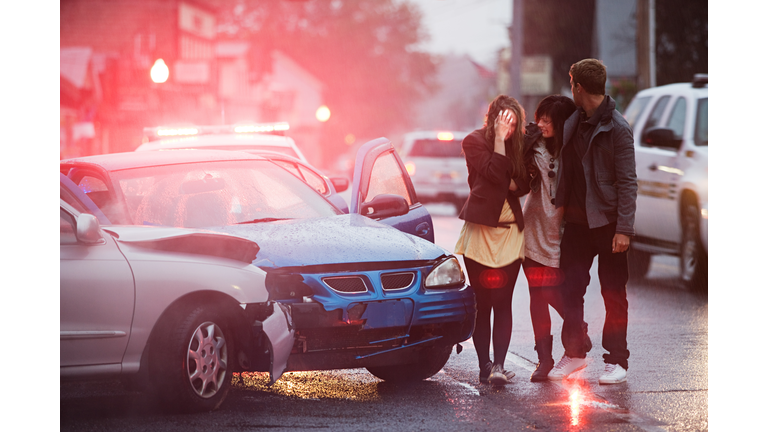 Young people involved in a car crash