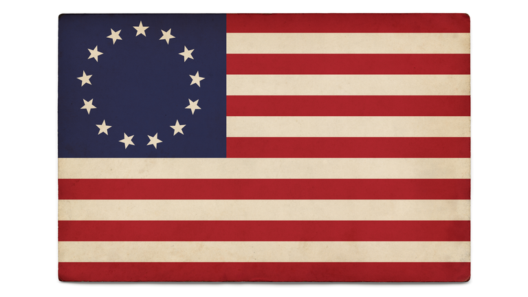 Grunge US Betsy Ross flag on white