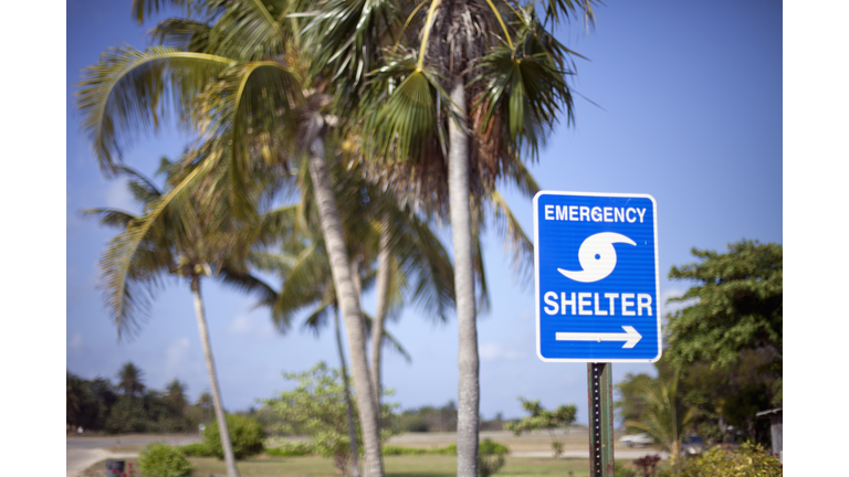 emergency shelter sign on Little Cayman Island