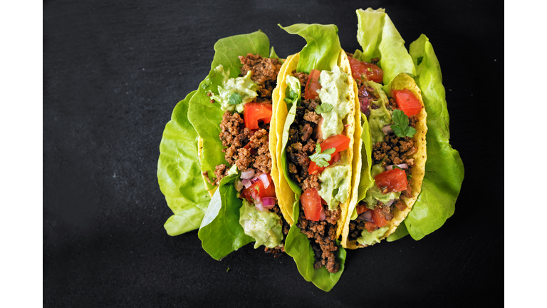 Directly Above Shot Of Tacos On Table