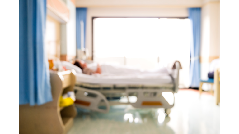 Defocused Image Of Patient On Bed In Hospital