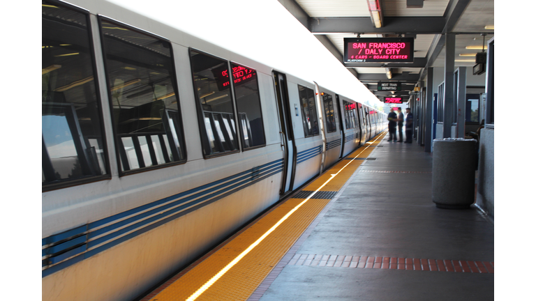 BART Train waiting at Station