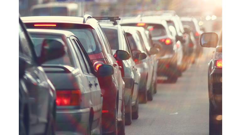 traffic jams in the city, road, rush hour