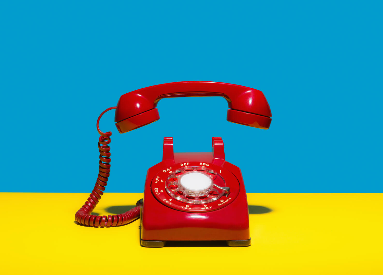 Red landline phone