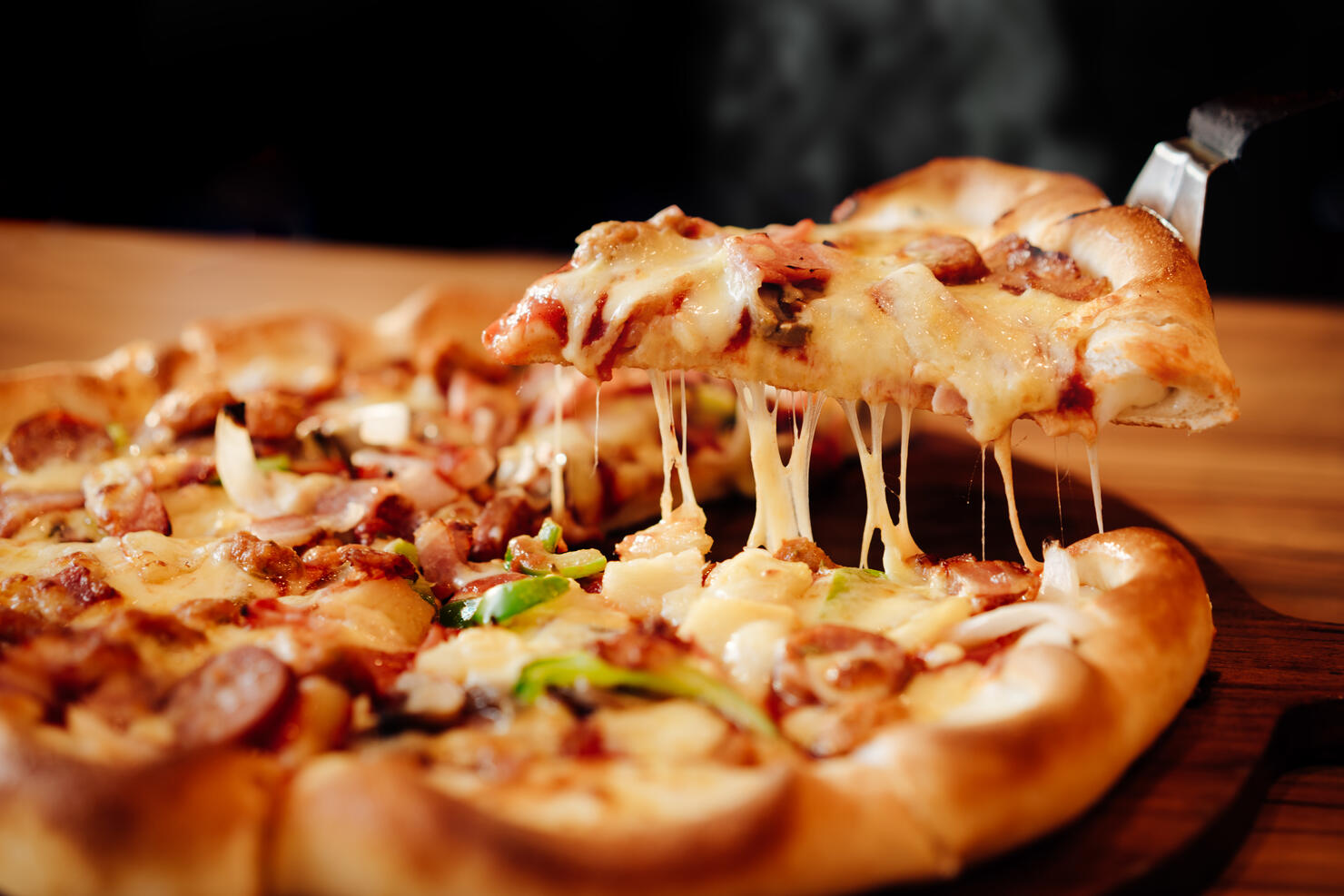 Close-Up Of Pizza On Table