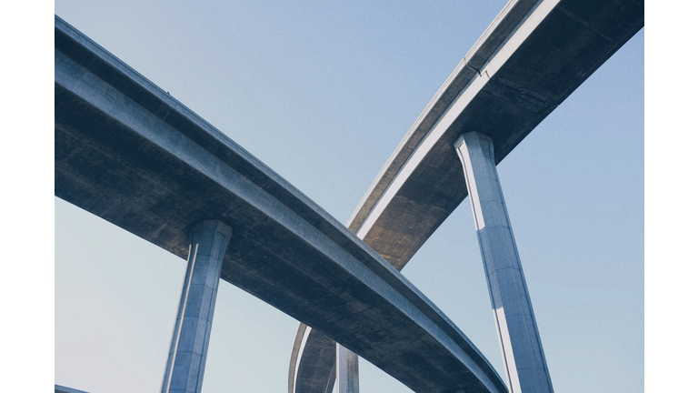 Low Angle View Of Freeway Against Clear Sky