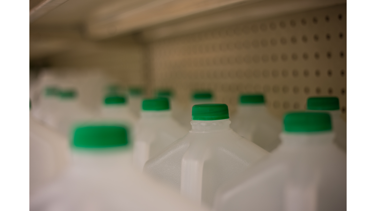 Gallons of Water on Grocery Shelf