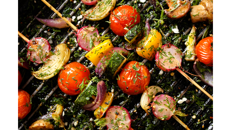 Delicious and healthy vegan skewers