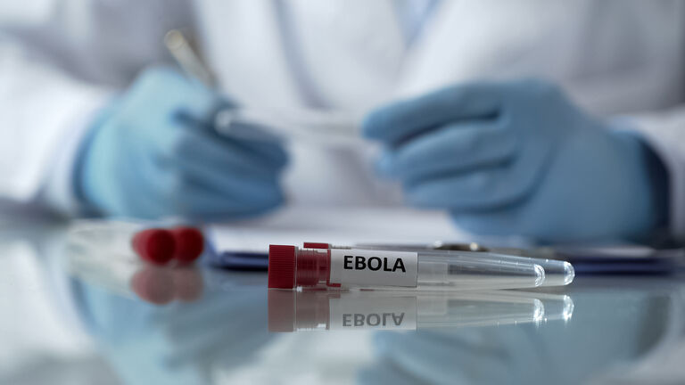 Worker of center for disease control describing effects of ebola virus mutation