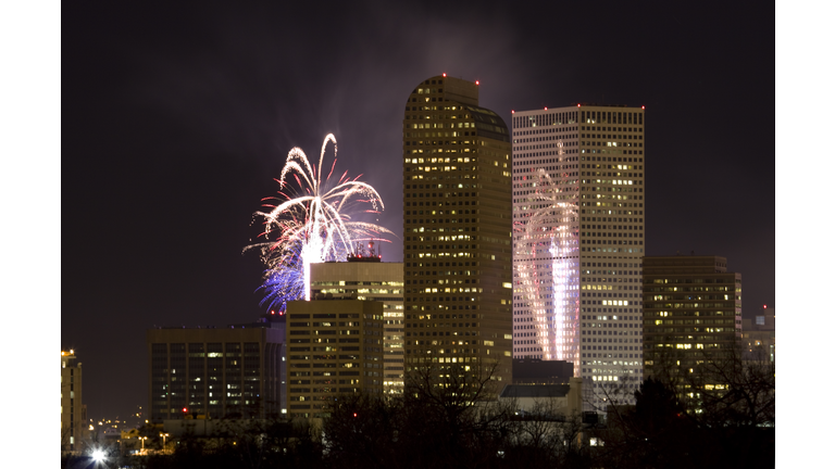 Fireworks over Downtown Denver, Colorado