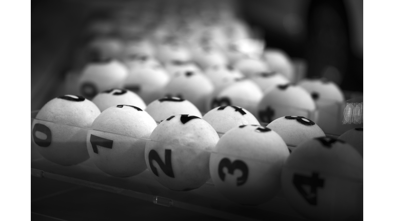 white balls for the game of lottery.