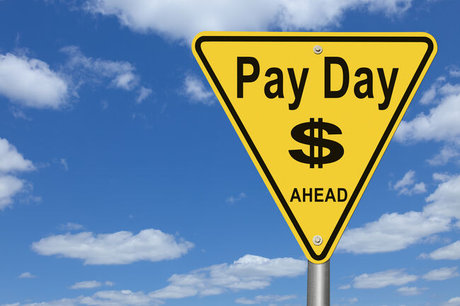 Pay Day Ahead Road Sign