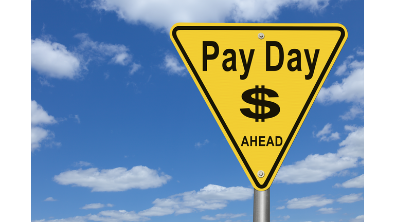 Pay Day Ahead Road Sign