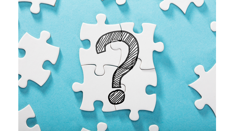 Question Mark Icon On White Puzzle
