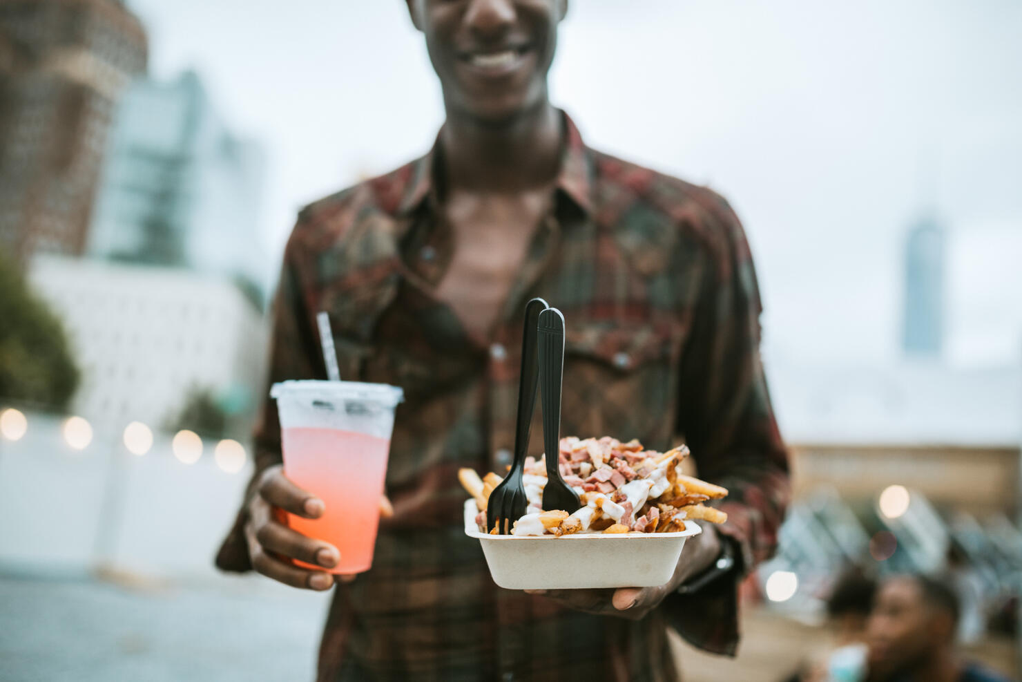 Man Enjoying Food Truck Life in New York