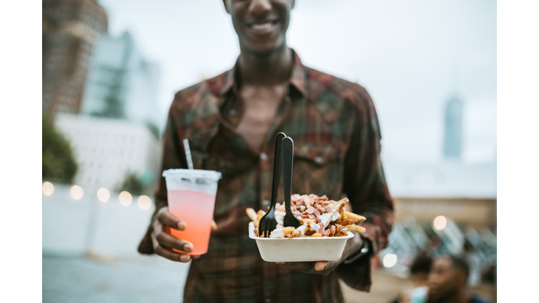 Man Enjoying Food Truck Life in New York