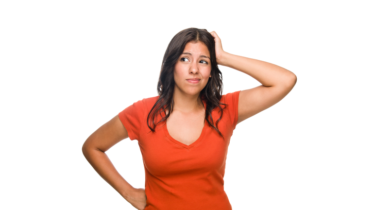 Confused young woman