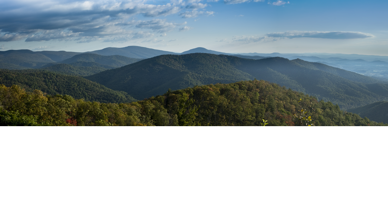 A stunning panorama of Blue Ridge Mountains