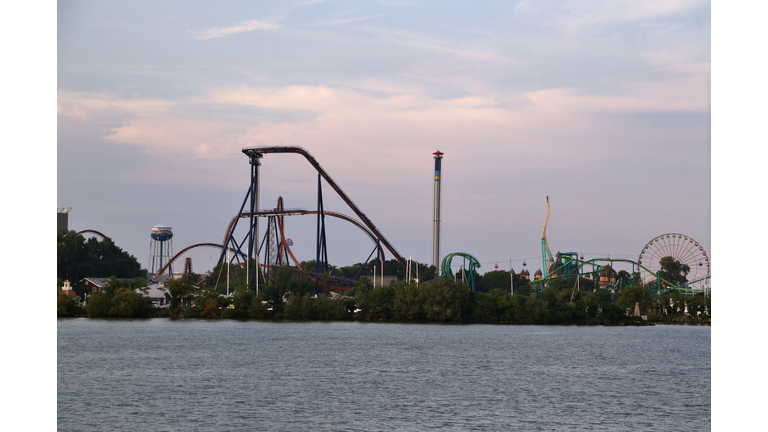 Thrill ride at Cedar Point Amusement Park, Sandusky, Ohio, United States