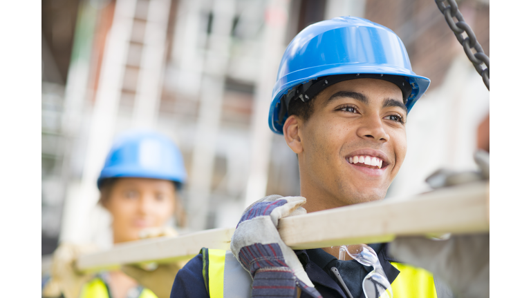 young male construction worker