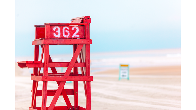 USA, Florida, Daytona Beach. Lifeguard tower on beach