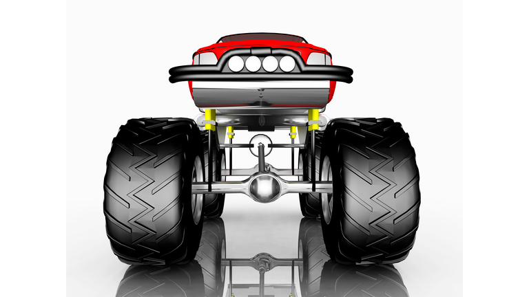 Front view of a monster truck