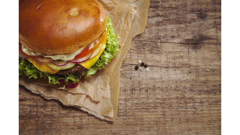 Veggie Burger, overhead view
