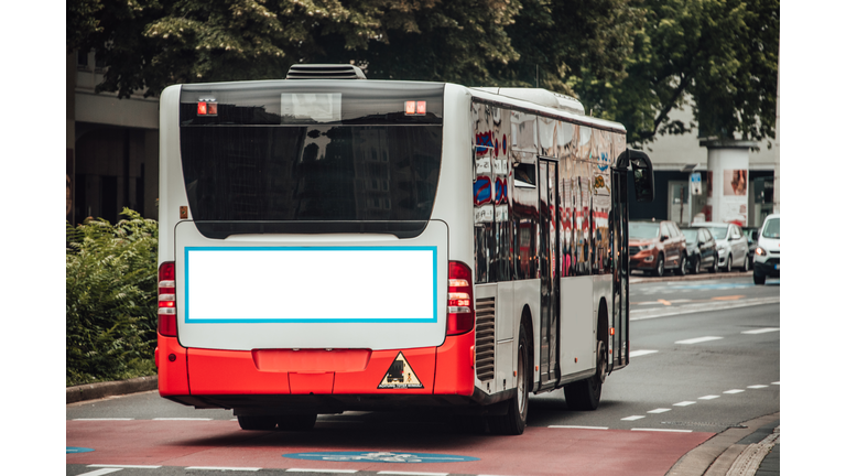 Bus with blank billboard