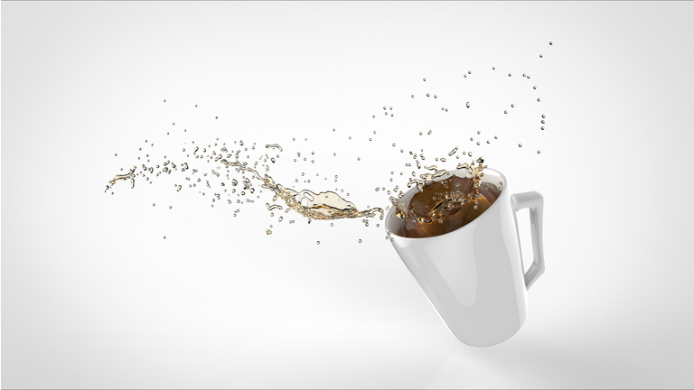 falling cup of tea.