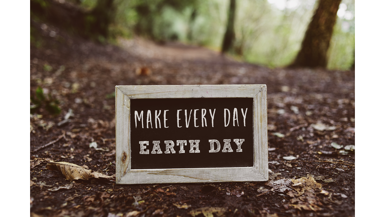 chalkboard with the text make every day earth day