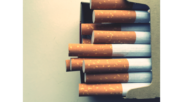 Close-Up Of Cigarette Pack On Table