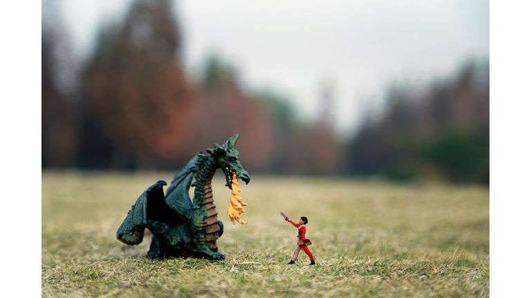 The boy against the dragon
